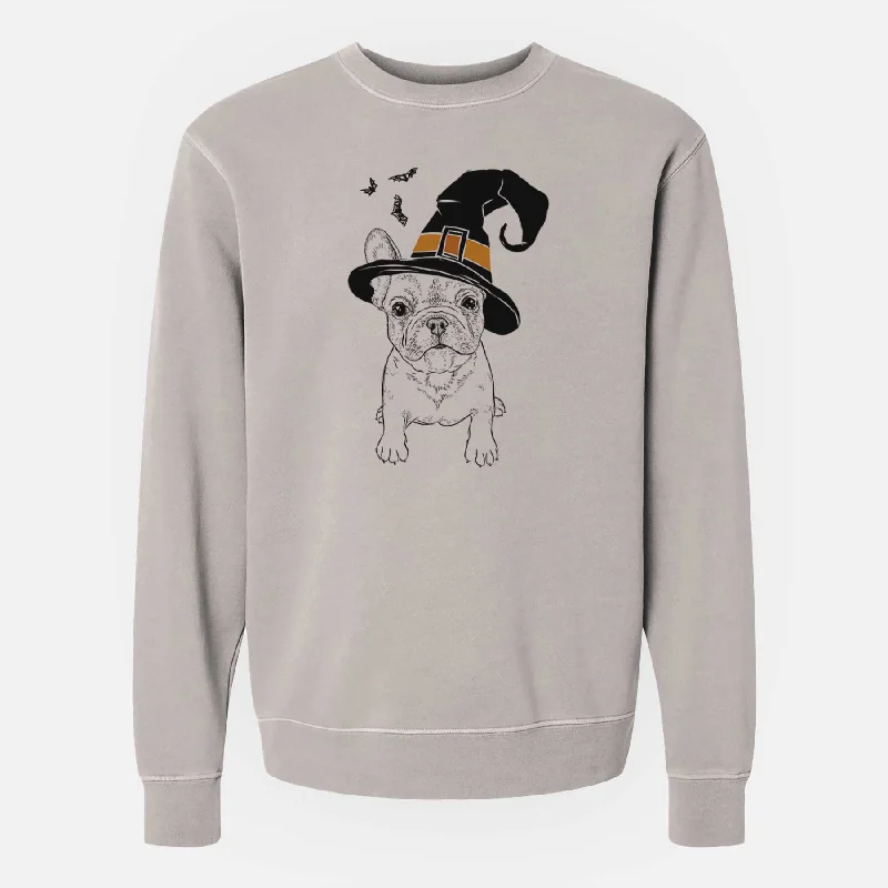 Witch Puppy Pierre the French Bulldog - Unisex Pigment Dyed Crew Sweatshirt Hoodie with Double Zipper Versatile Adjustable Witch Puppy Pierre the French Bulldog - Unisex Pigment Dyed Crew Sweatshirt Hoodie with Double Zipper Versatile Adjustable