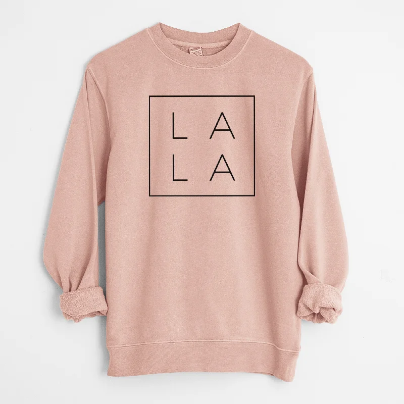 Lala Boxed - Unisex Pigment Dyed Crew Sweatshirt Hoodie with Relaxed Fit Easy Casual