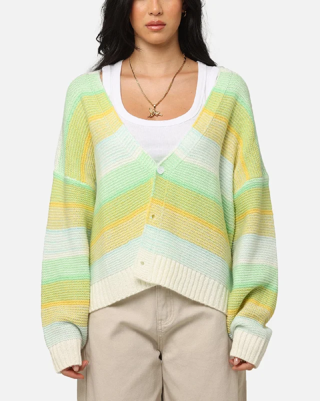 XXIII Striped Cardigan Green/Blue/Yellow Terry Terry Cloth Terry Knit