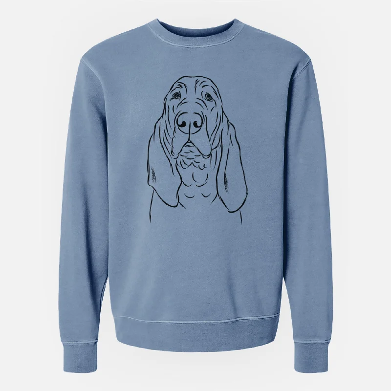 Bare Baron the Bloodhound - Unisex Pigment Dyed Crew Sweatshirt Hoodie with Drawstring Waist Adjustable Fitted Bare Baron the Bloodhound - Unisex Pigment Dyed Crew Sweatshirt Hoodie with Drawstring Waist Adjustable Fitted