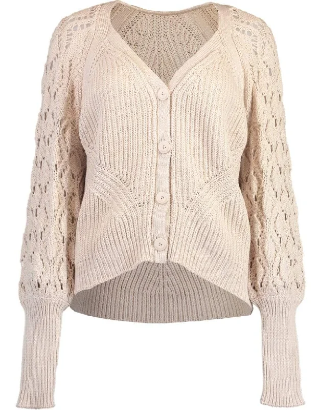 Adeline Ribbed Cardigan Fleece Cardigan Nylon Polyester