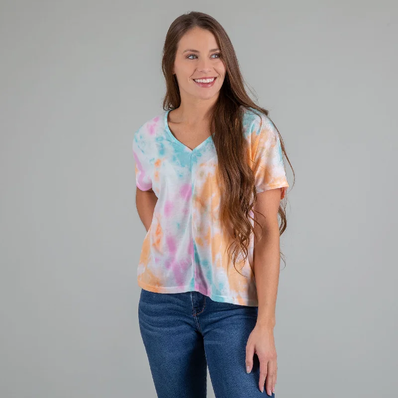 Tie-Dye Dolman Knit Top Seasonal Knit Shirt