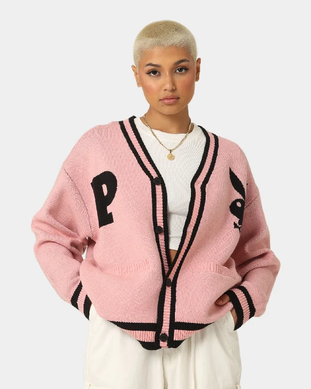 Playboy By CK Collegiate Cardigan Pink/Black Wool Cardigan Cotton Cardigan Cashmere Cardigan