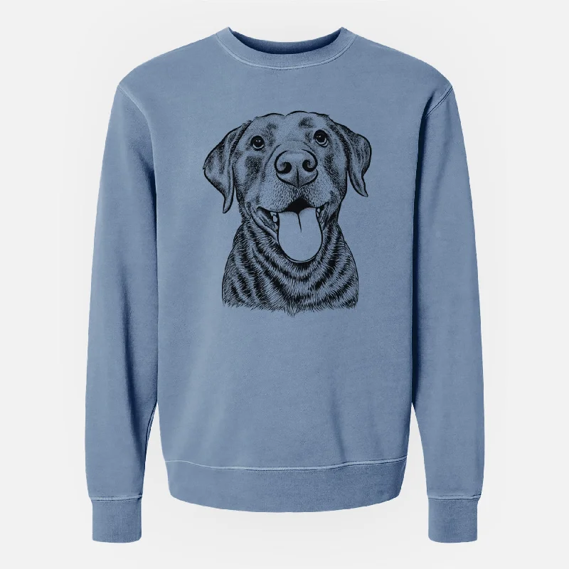 Bare Gwen the Labrador Retriever - Unisex Pigment Dyed Crew Sweatshirt Hoodie with Button Classic Timeless