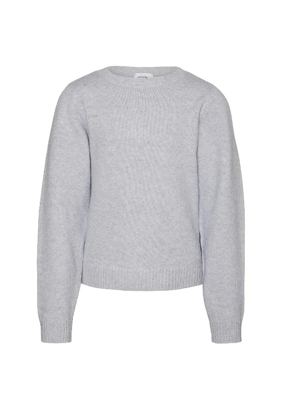 Vero Moda Girl Doffy Long Sleeve Knit Top, Cosmic Sky Recycled Knit Tee