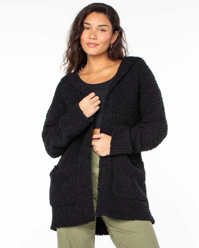 Weekend Retreat Open Front Hooded Cardigan Modern Contemporary chic