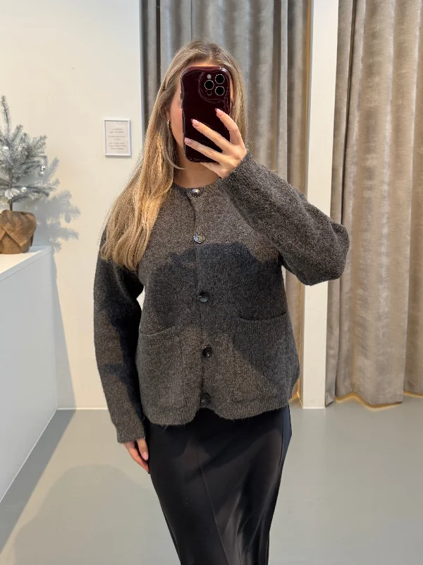 Sille cardigan mørkebrun Velvet Chenille Corduroy
