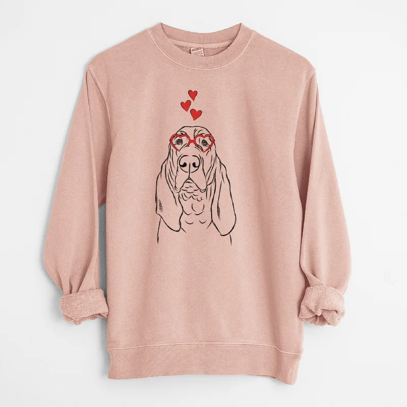 Valentine Baron the Bloodhound - Unisex Pigment Dyed Crew Sweatshirt Hoodie with V-Neck Classic Versatile Valentine Baron the Bloodhound - Unisex Pigment Dyed Crew Sweatshirt Hoodie with V-Neck Classic Versatile