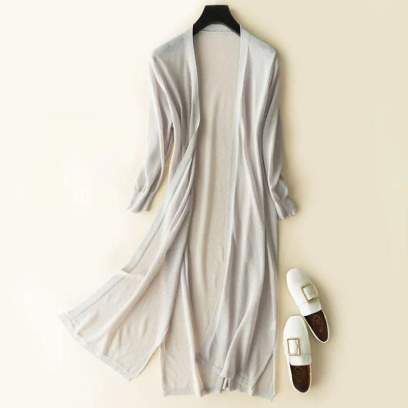 Wjczt Summer Long Kimono Women Knitted Cardigan Blouse Thin Autumn Boho Tops Oversize Beach Shirt ED811 Layered Multi-layer Single Layer Wjczt Summer Long Kimono Women Knitted Cardigan Blouse Thin Autumn Boho Tops Oversize Beach Shirt ED811 Layered Multi-layer Single Layer
