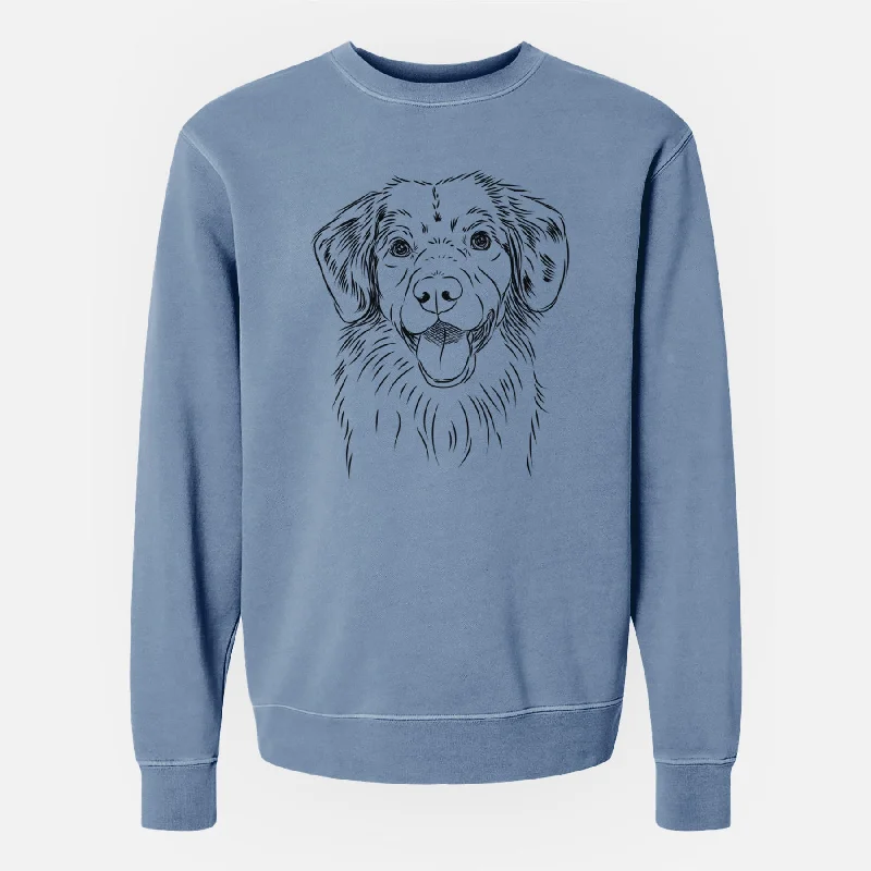 Bare Weston the Nova Scotia Duck Tolling Retriever - Unisex Pigment Dyed Crew Sweatshirt Hoodie with Distressed Vintage Worn