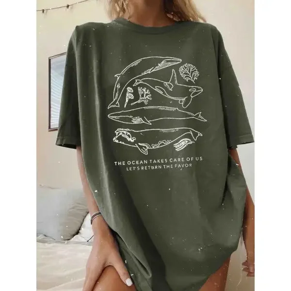 Wjczt shirt Summer 3D Simple Digital Printing Women's round Neck Pullover Top ME15 Boat Neck Sweater