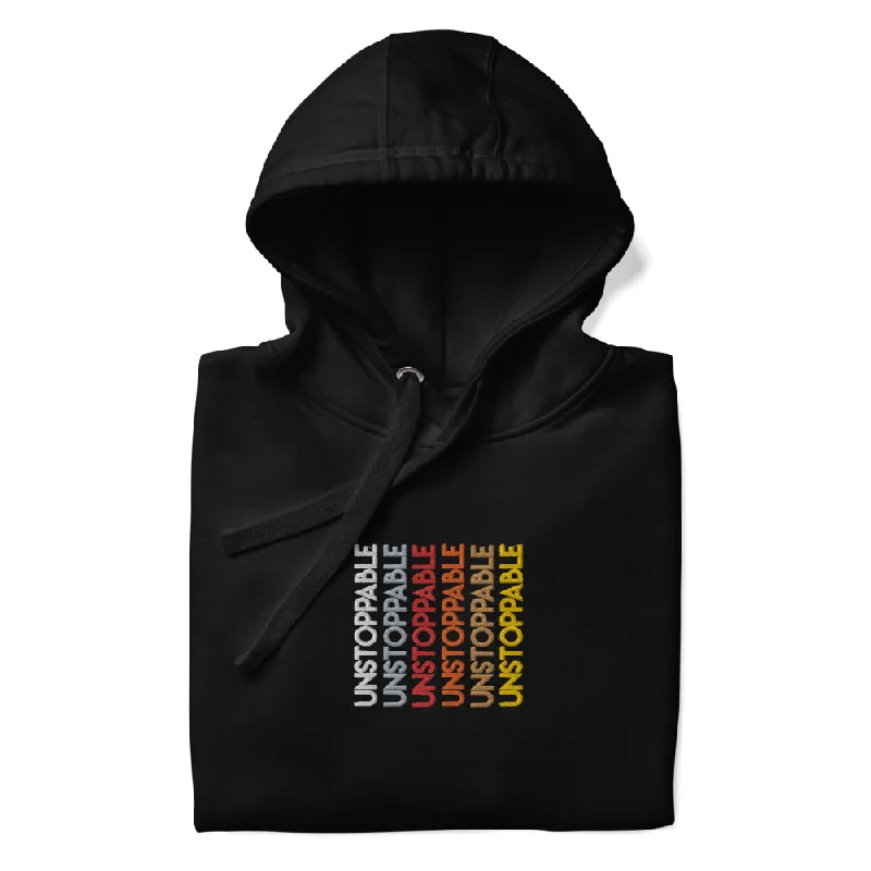 Unstoppable - Colorful Embroidered Premium Unisex Hoodie Hoodie with Neon Bright Vibrant