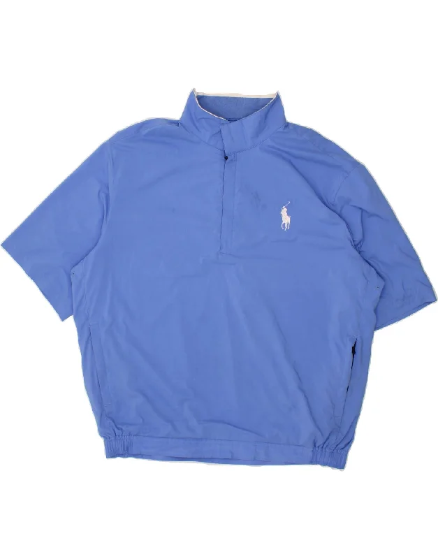 POLO RALPH LAUREN Mens Golf Loose Fit Pullover Tracksuit Top XL Blue V-Neck Stylish Pullover