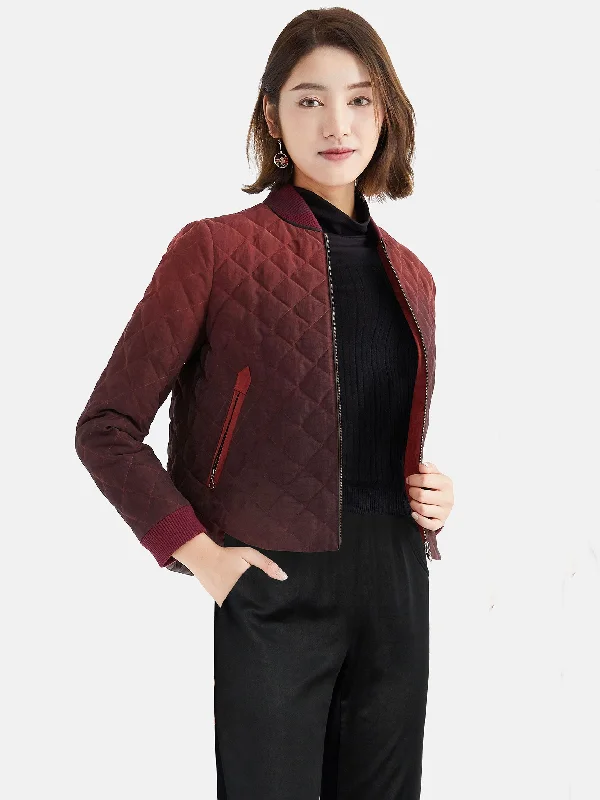 Gambiered Guangdong Silk Dip-dye Down Jacket Plaid Jacket Tartan Jacket Houndstooth Jacket