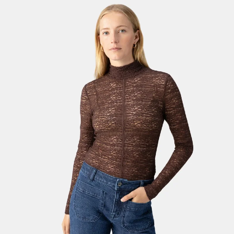 Textured Mock Knit Top Budget-Friendly Knit Tee