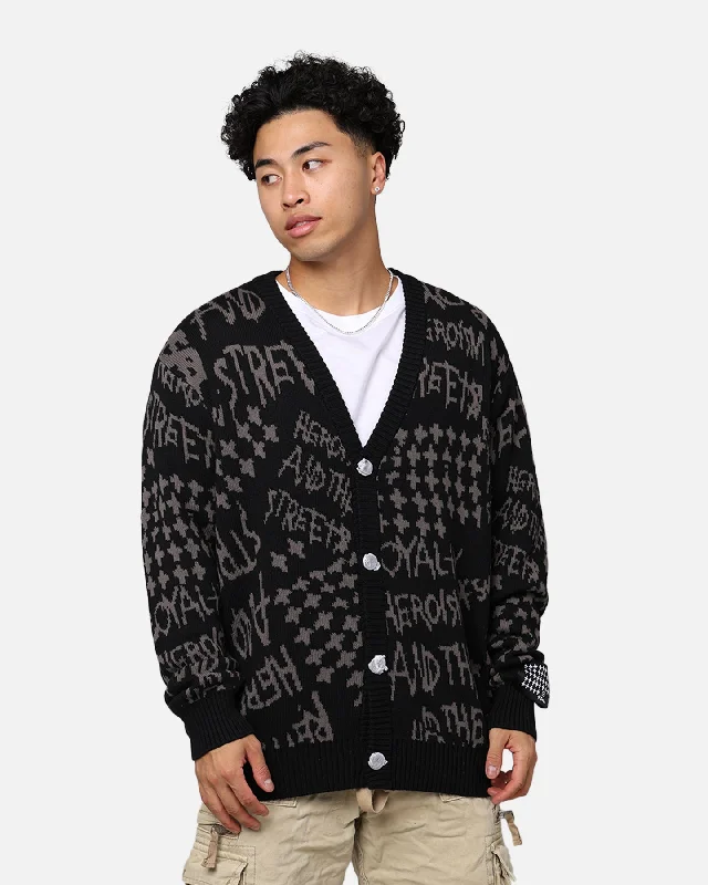 Ksubi Heroism Cardigan Black Tailored Straight A-Line