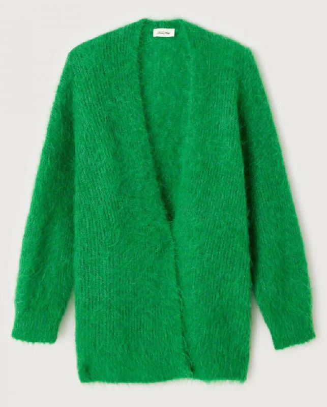 Bymi Fluffy Cardigan Clover melange Sequined Glittery Shiny