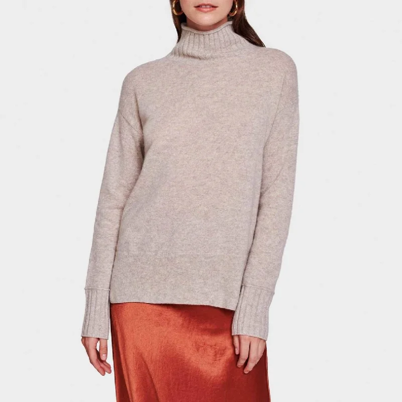 Cashmere Funnelneck Pullover (Sand Wisp Heather) Bateau Neck Pullover