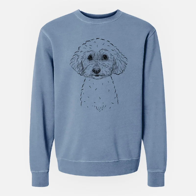 Bare Stitch the Bichonpoo - Unisex Pigment Dyed Crew Sweatshirt Hoodie with Puffed Sleeves Voluminous Trendy Bare Stitch the Bichonpoo - Unisex Pigment Dyed Crew Sweatshirt Hoodie with Puffed Sleeves Voluminous Trendy