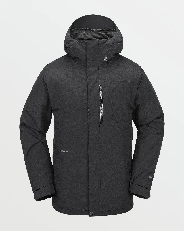 Mens L Insulated Gore-Tex Jacket - Black Elasticated Jacket Padded Jacket Insulated Jacket