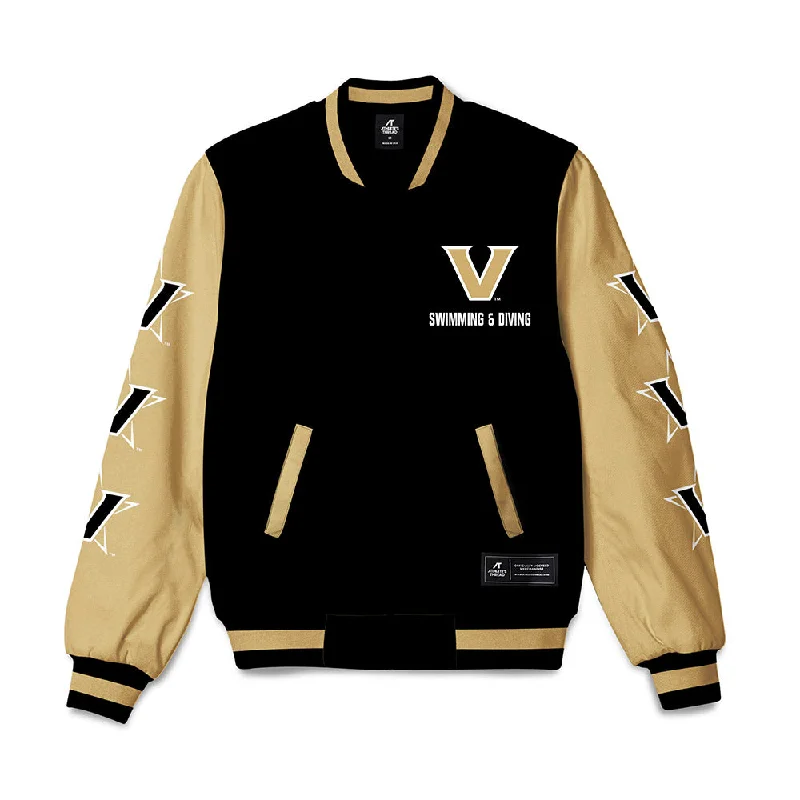 Vanderbilt - NCAA Women's Swimming & Diving : Ella Platek - Bomber Jacket Striped Jacket Polka Dot Jacket Floral Jacket Vanderbilt - NCAA Women's Swimming & Diving : Ella Platek - Bomber Jacket Striped Jacket Polka Dot Jacket Floral Jacket
