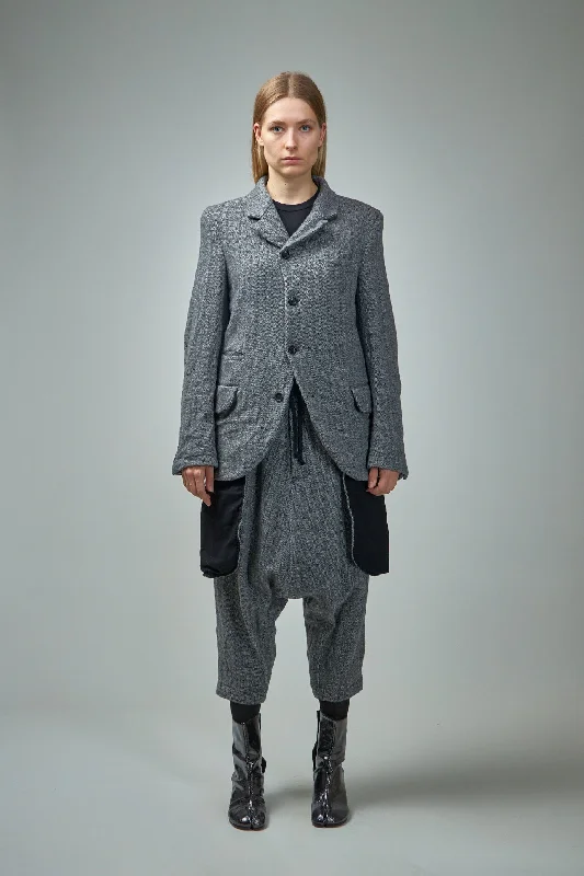 Unisex Jacket Herringbone Jacket Houndstooth Jacket Plaid Jacket