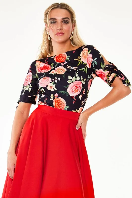 Rosabeth Floral Knit Top Sustainable Knit Top