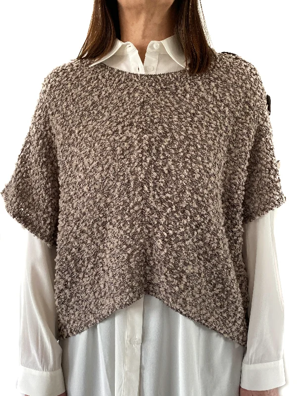 Popcorn Knit Top High Neck Knit Top