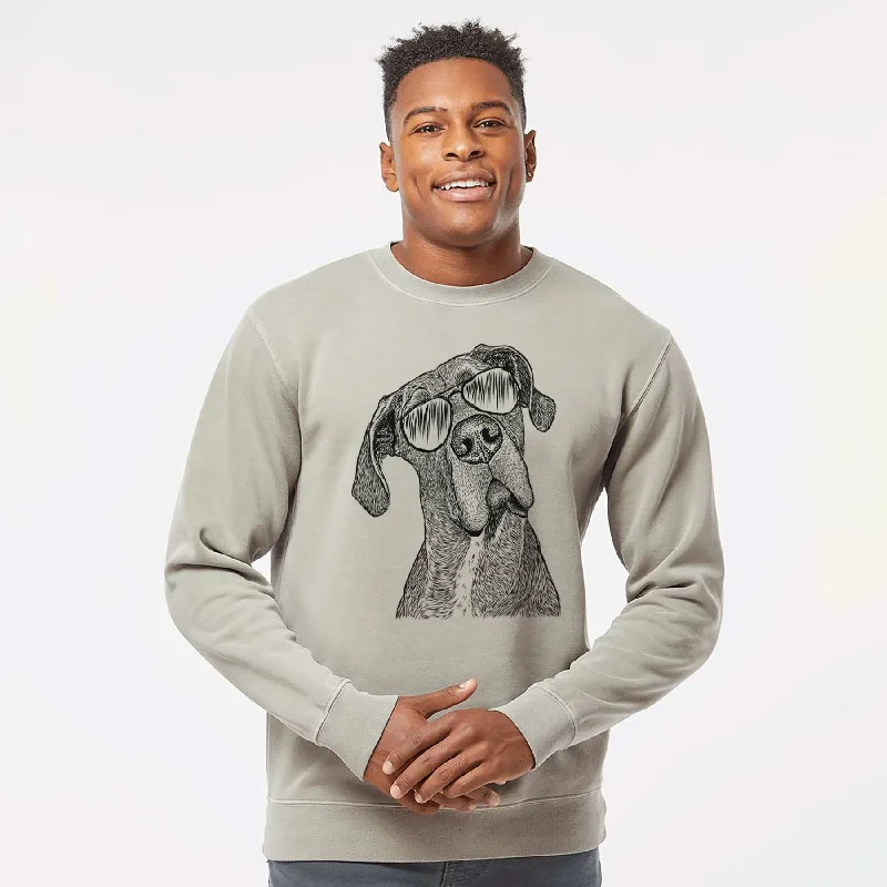 Aviator River the Great Dane - Unisex Pigment Dyed Crew Sweatshirt Hoodie with Crew Neck Simple Timeless Aviator River the Great Dane - Unisex Pigment Dyed Crew Sweatshirt Hoodie with Crew Neck Simple Timeless