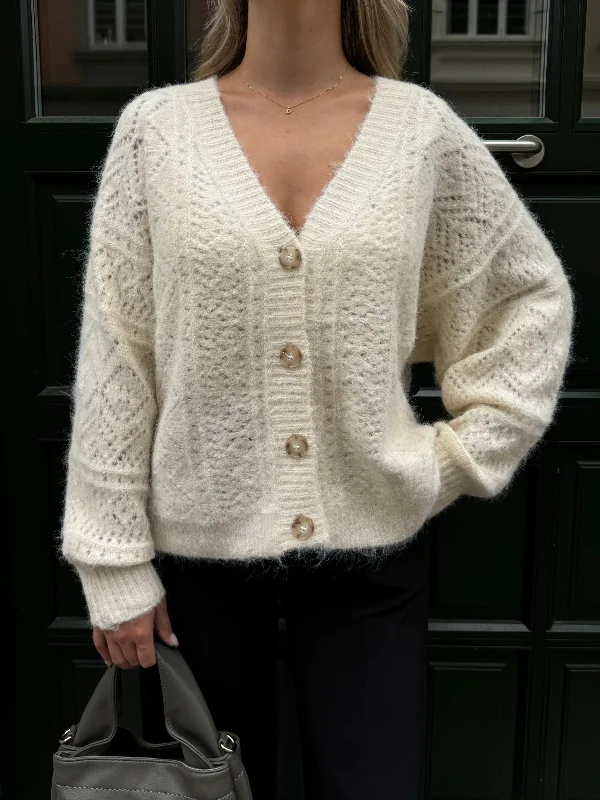 Esther cardigan creme Sequined Glittery Shiny