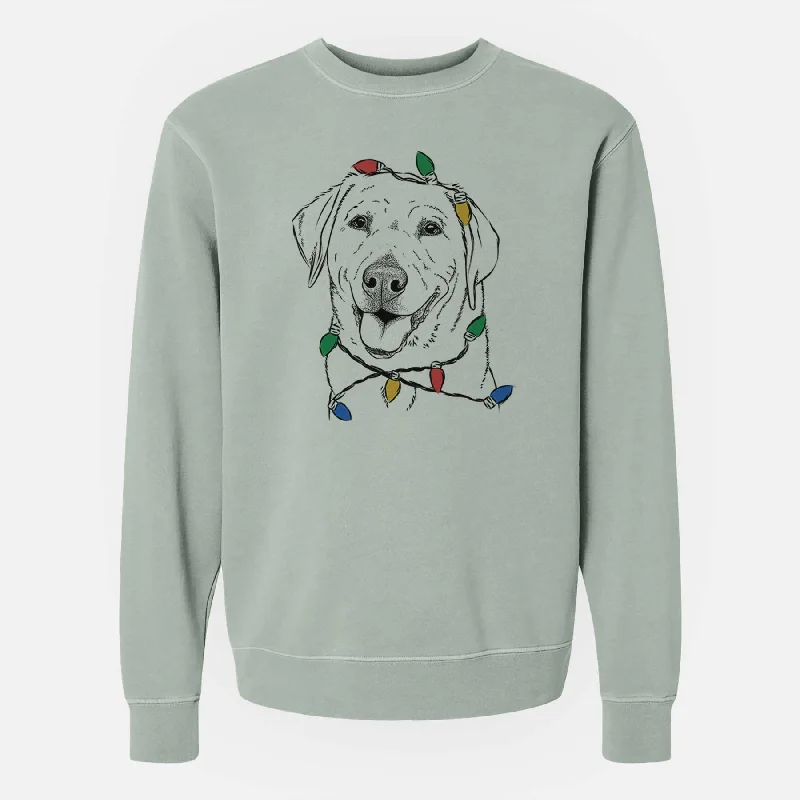 Christmas Lights Sanford the Labrador Retriever - Unisex Pigment Dyed Crew Sweatshirt Hoodie with Side Slits Relaxed Casual Christmas Lights Sanford the Labrador Retriever - Unisex Pigment Dyed Crew Sweatshirt Hoodie with Side Slits Relaxed Casual