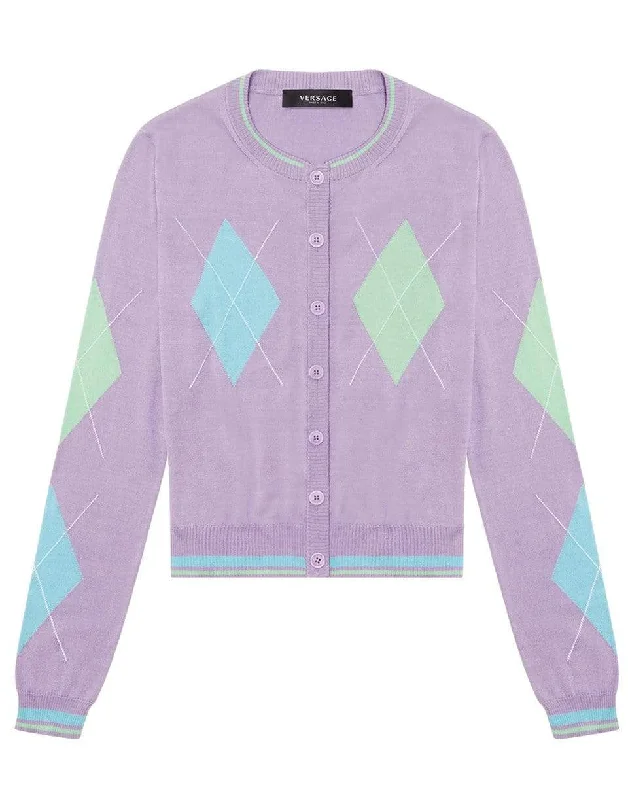 Argyle Intarsia Cashmere Cardigan Button Cardigan Zip Cardigan Pullover Cardigan