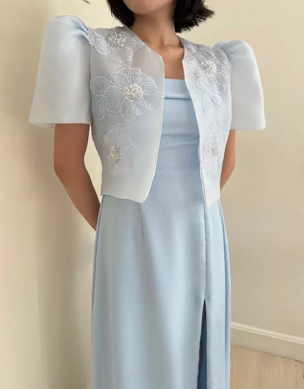 Cristina blazer (POWDER BLUE w/ EMBROIDERY) Women's Fashion Blazer