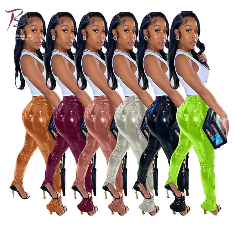 Winter slit fashionable multi - color leather trousers for women leather pants women Trousers sophisticated sleek Winter slit fashionable multi - color leather trousers for women leather pants women Trousers sophisticated sleek