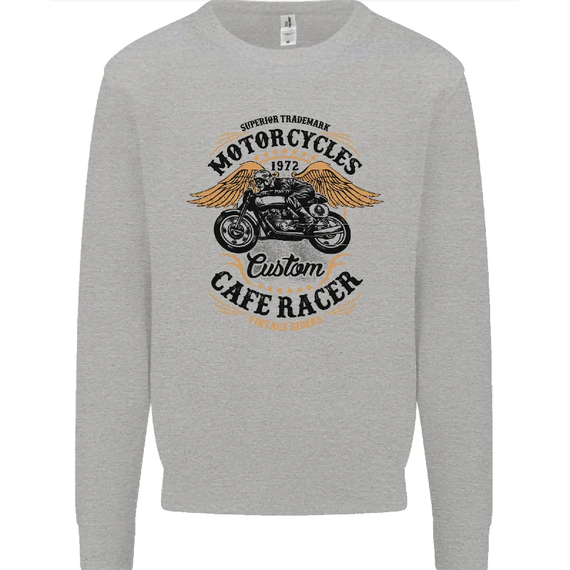 Biker Custom Cafe Racer Motorbike Mens Sweatshirt Jumper Hoodie with Oversized Fit Loose Comfortable