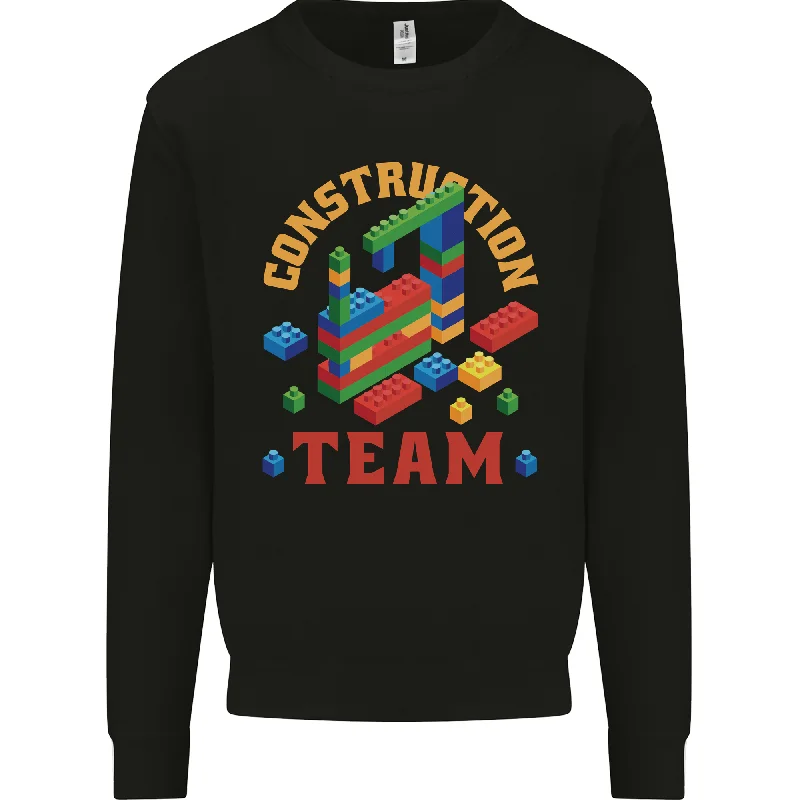 Construction Funny Building Blocks Bricks Mens Sweatshirt Jumper Hoodie with Reflective Safety Nightwear Construction Funny Building Blocks Bricks Mens Sweatshirt Jumper Hoodie with Reflective Safety Nightwear