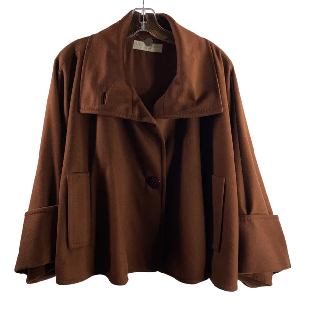 STELLA MCCARTNEY Size 38 Brown Wool Blend JACKET Bomber Jacket Anorak Windbreaker