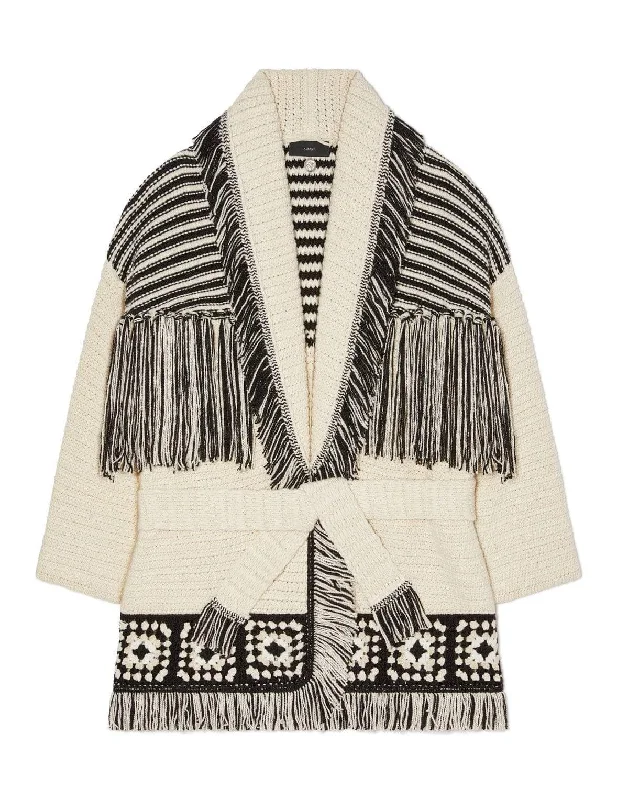 El Paso Crochet Cardigan Transparent Opaque Sheer