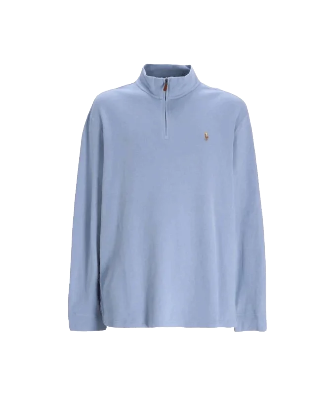 Estate-rib Quarter-zip Pullover - Blue Bell Sleeve Stylish