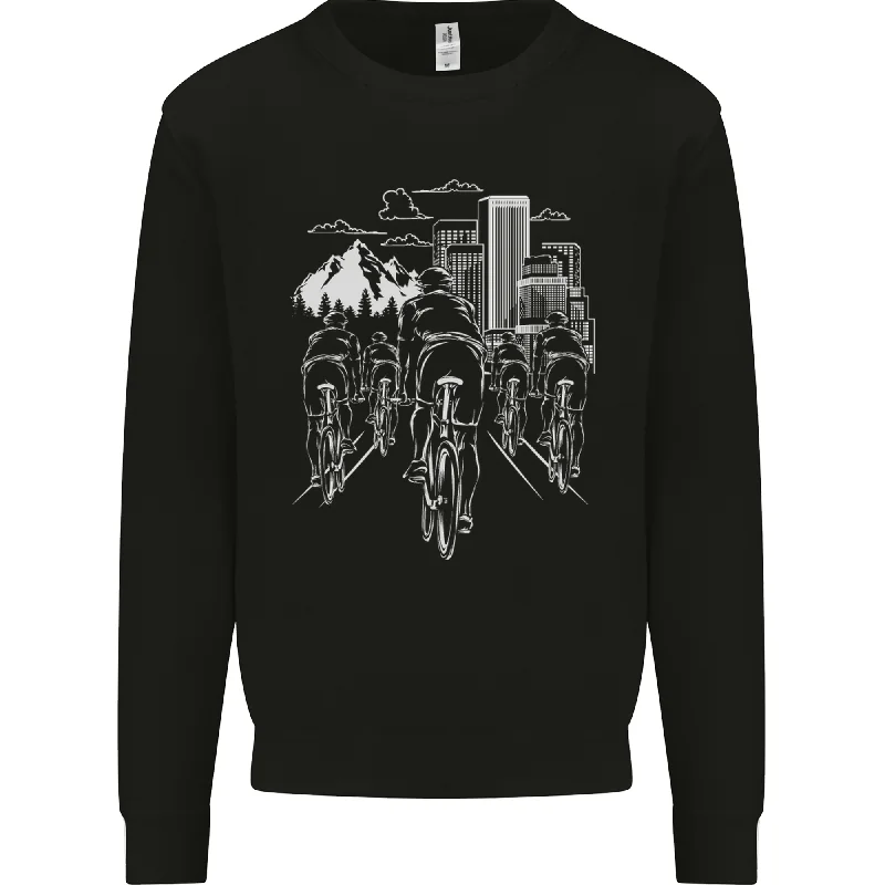 Bike Ride Cycling Cyclist Bicycle Road MTB Mens Sweatshirt Jumper Hoodie with Print Artistic Unique