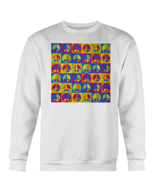 Peace Squared - Crewneck Sweatshirt Hoodie with Strings Custom Fit Adjustable