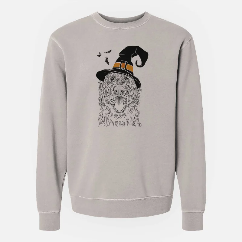 Witch Bennett the Doodle - Unisex Pigment Dyed Crew Sweatshirt Hoodie with Button Classic Timeless Witch Bennett the Doodle - Unisex Pigment Dyed Crew Sweatshirt Hoodie with Button Classic Timeless