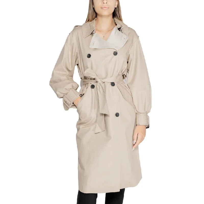 Beige Cotton Jackets & Coat One-Shoulder Jacket Off-the-Shoulder Jacket Asymmetrical Jacket