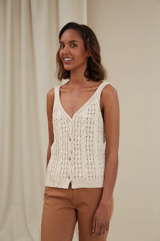 Cathy Knit Top Marzipan Casual Weekend Knit Top