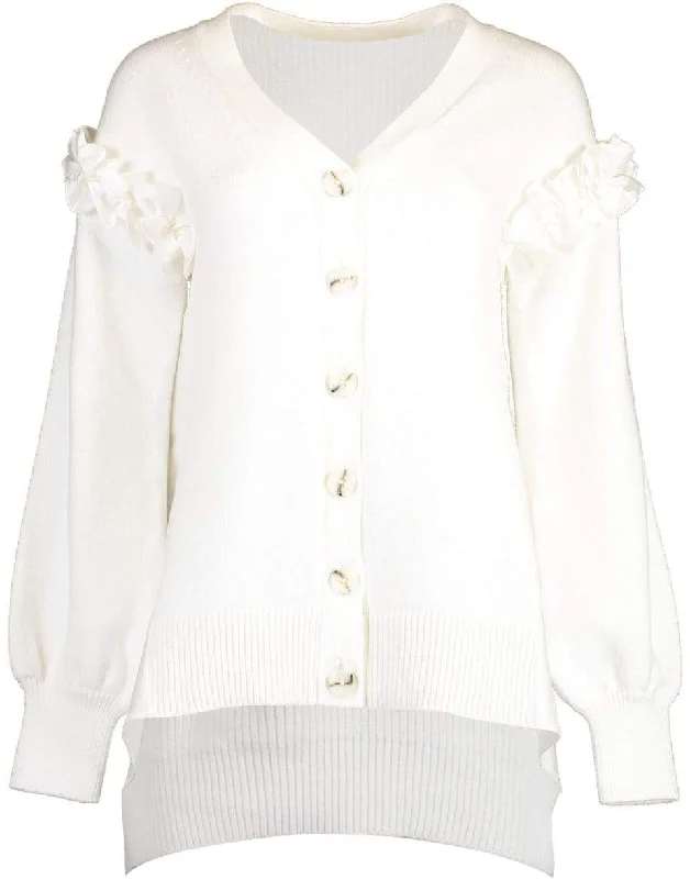White Blossom Cardigan Cardigan Knitwear Sweater