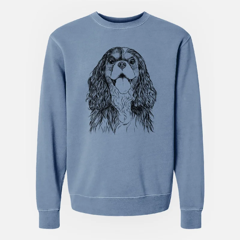 Bare Brandy the Cavalier King Charles Spaniel - Unisex Pigment Dyed Crew Sweatshirt Graphic Hoodie Design Print Bare Brandy the Cavalier King Charles Spaniel - Unisex Pigment Dyed Crew Sweatshirt Graphic Hoodie Design Print