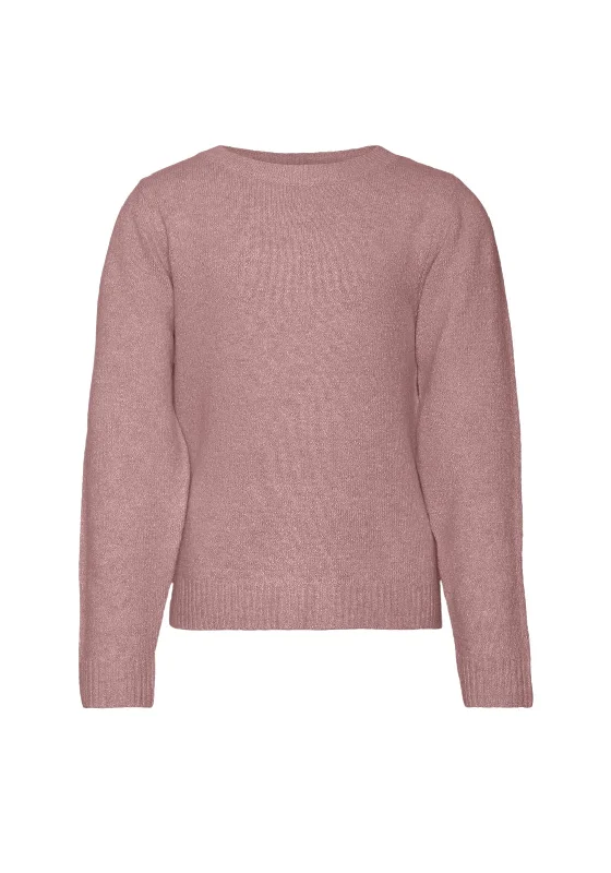 Vero Moda Girl Doffy Long Sleeve Pullover, Woodrose Chunky Knit Pullover