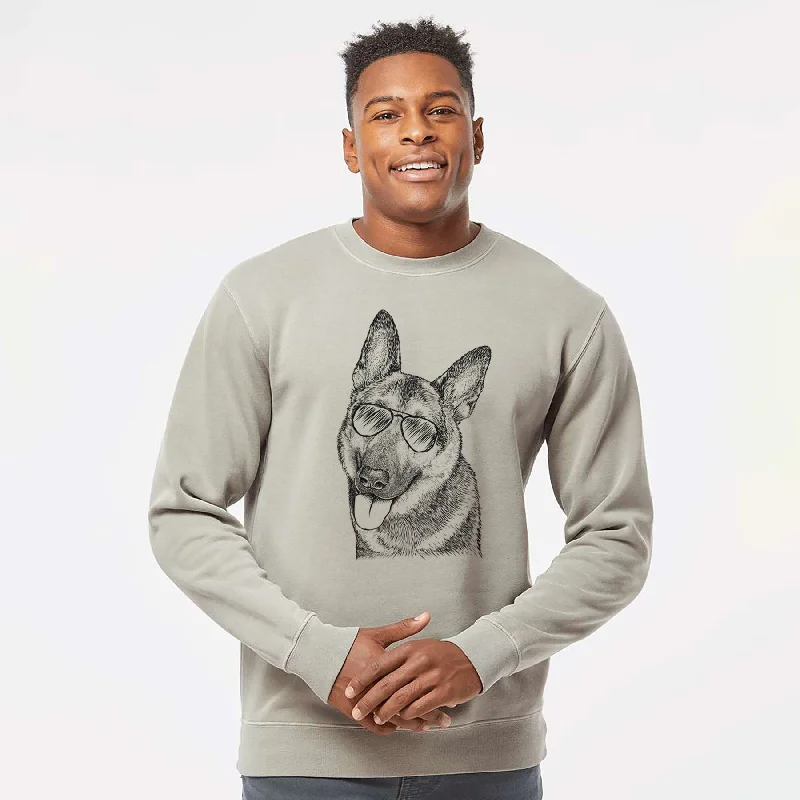 Aviator Whitaker the German Shepherd - Unisex Pigment Dyed Crew Sweatshirt Hoodie with Fur Luxurious Winter Aviator Whitaker the German Shepherd - Unisex Pigment Dyed Crew Sweatshirt Hoodie with Fur Luxurious Winter