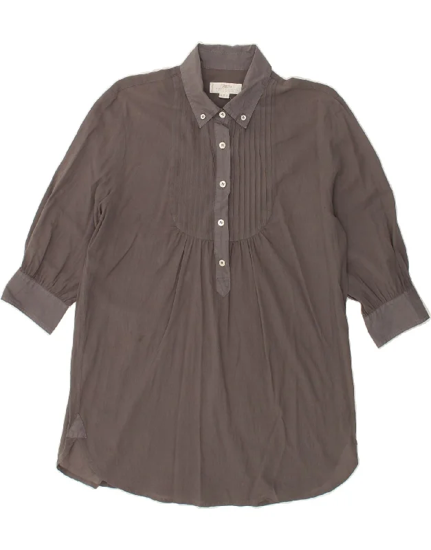 MARLBORO CLASSICS Womens Pullover 3/4 Sleeve Shirt Blouse IT 40 Small Grey Open Front Cardigan