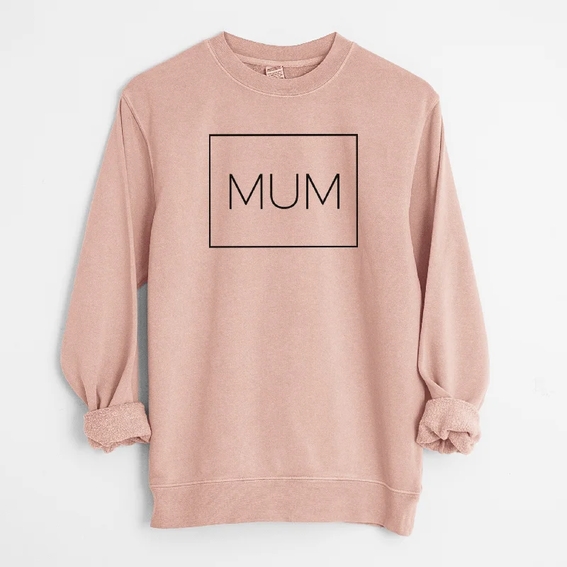 mum Boxed - Unisex Pigment Dyed Crew Sweatshirt Hoodie with Distressed Vintage Worn